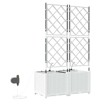 vidaXL Garden Planter 2 pcs White 80 x 40 x 142 cm PP