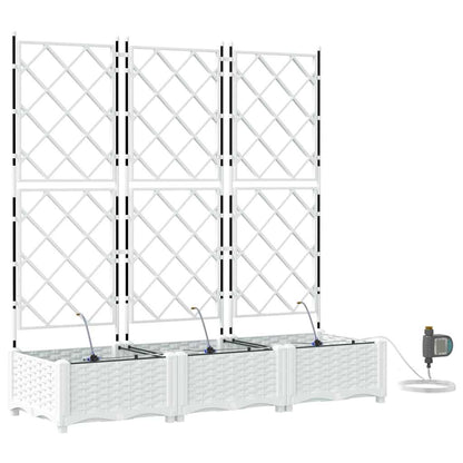vidaXL Garden Planter 3 pcs White 120 x 40 x 126 cm PP