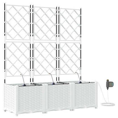 vidaXL Garden Planter 3 pcs White 120 x 40 x 142 cm PP