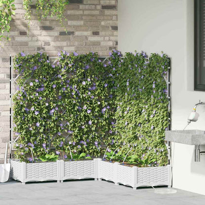 vidaXL Garden Planter 5 pcs White 120 x 120 x 126 cm PP
