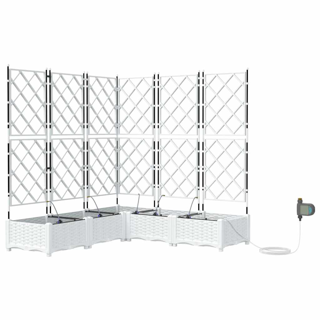vidaXL Garden Planter 5 pcs White 120 x 120 x 126 cm PP
