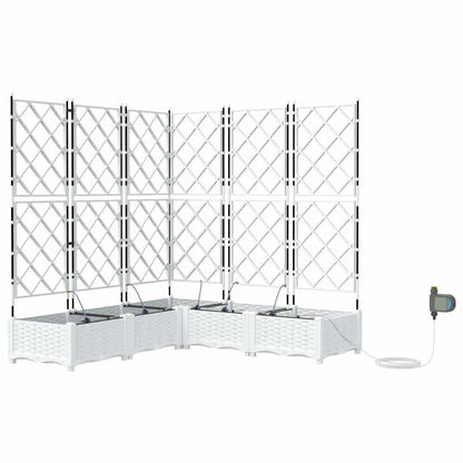vidaXL Garden Planter 5 pcs White 120 x 120 x 126 cm PP