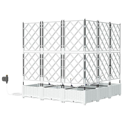 vidaXL Garden Planter 5 pcs White 120 x 120 x 126 cm PP