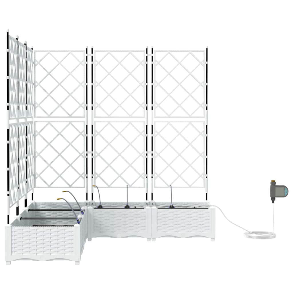 vidaXL Garden Planter 5 pcs White 120 x 120 x 126 cm PP