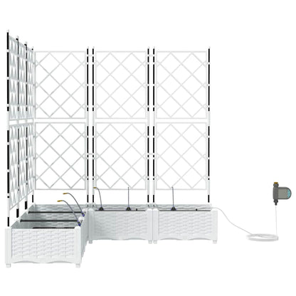vidaXL Garden Planter 5 pcs White 120 x 120 x 126 cm PP
