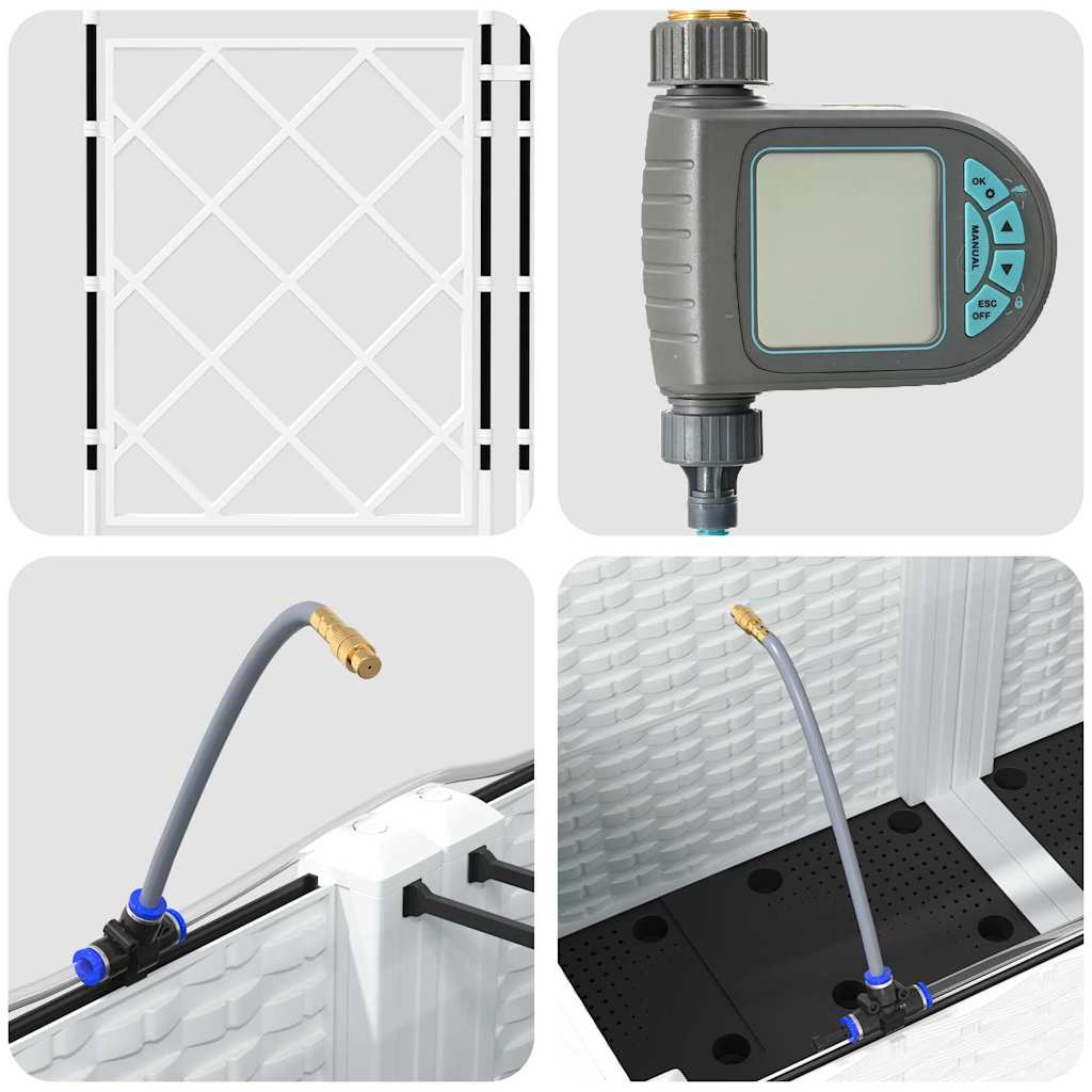 vidaXL Garden White 120 x 120 x 142 cm Steel