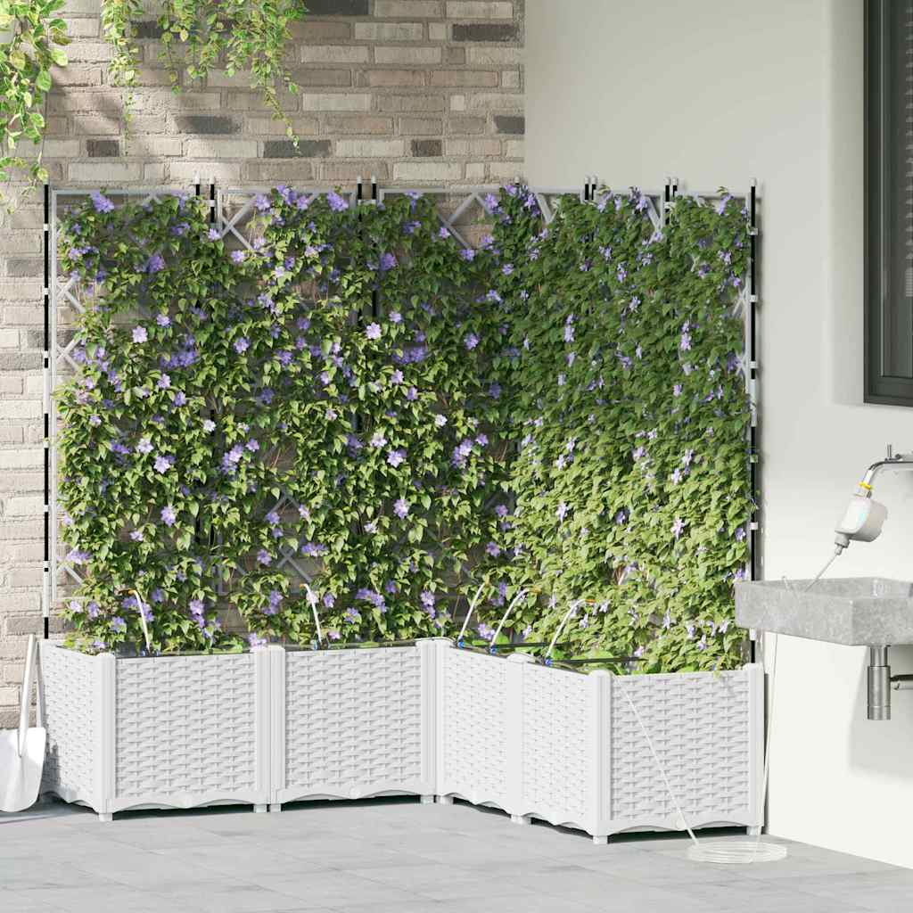 vidaXL Garden White 120 x 120 x 142 cm Steel