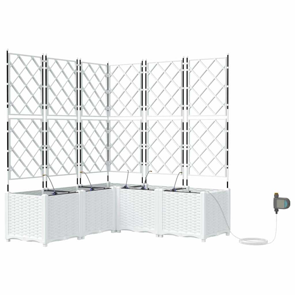 vidaXL Garden White 120 x 120 x 142 cm Steel