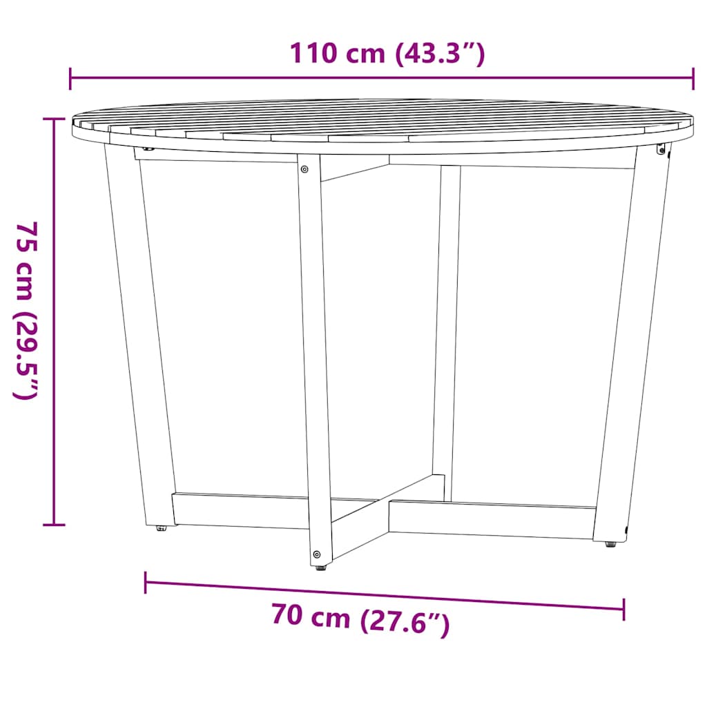 vidaXL 5 Piece Garden Dining Set Solid Wood Acacia