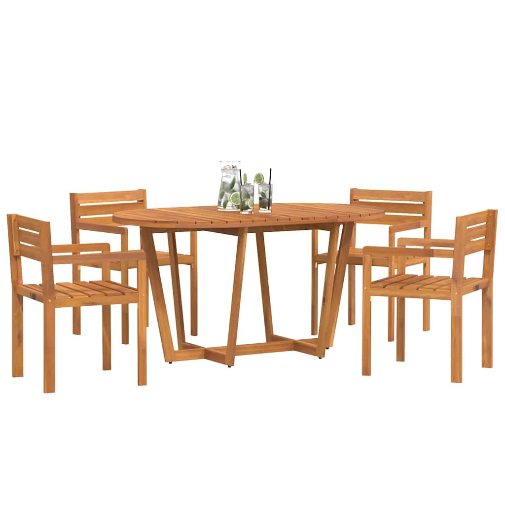 vidaXL 5 Piece Garden Dining Set Solid Wood Acacia