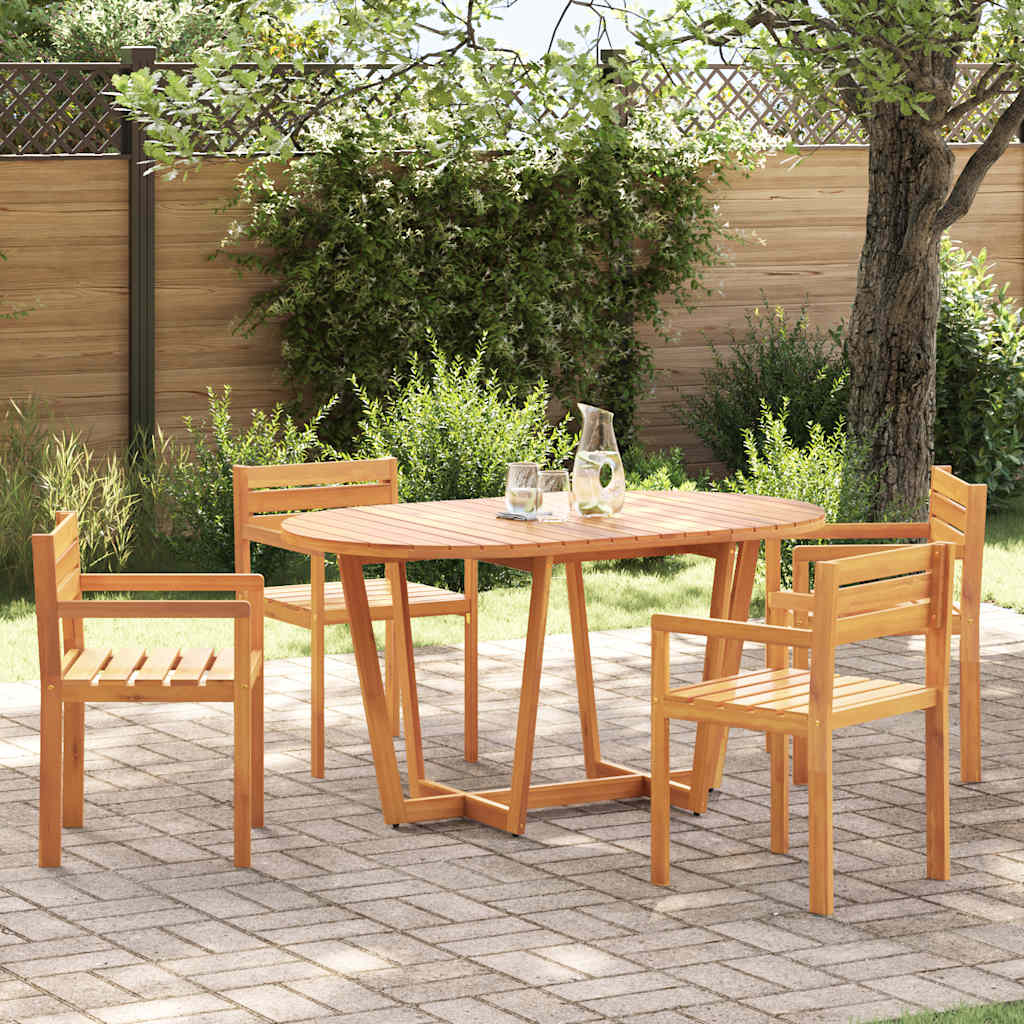 vidaXL 5 Piece Garden Dining Set Solid Wood Acacia