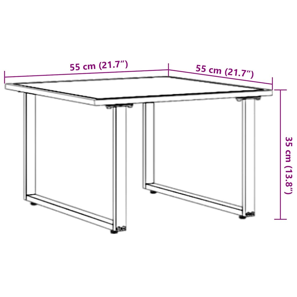 vidaXL Coffee Table Black and Brown 55 x 55 x 35 cm