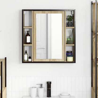 vidaXL Mirror Cabinet Sonoma Oak 60 x 16 x 60 cm Engineered Wood
