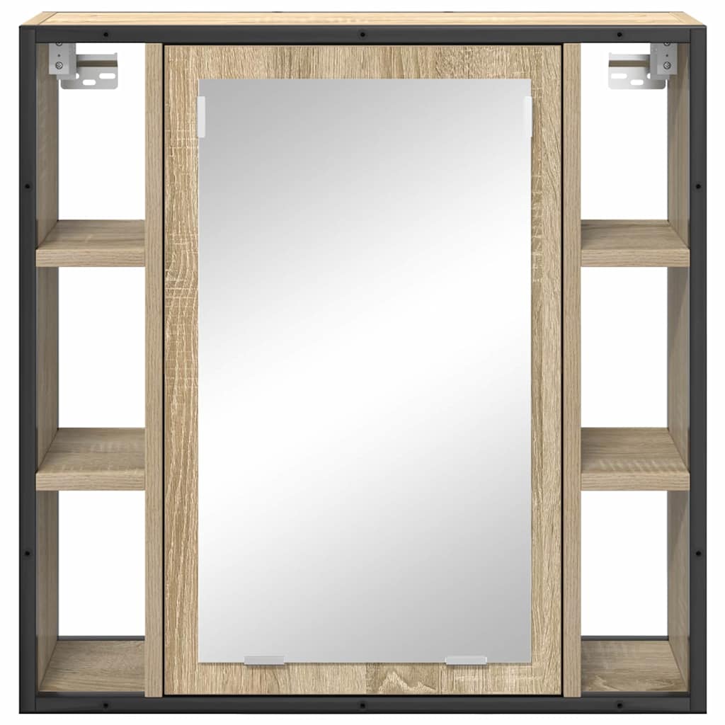 vidaXL Mirror Cabinet Sonoma Oak 60 x 16 x 60 cm Engineered Wood