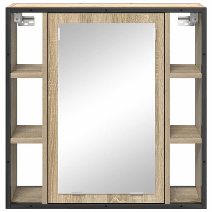 vidaXL Mirror Cabinet Sonoma Oak 60 x 16 x 60 cm Engineered Wood