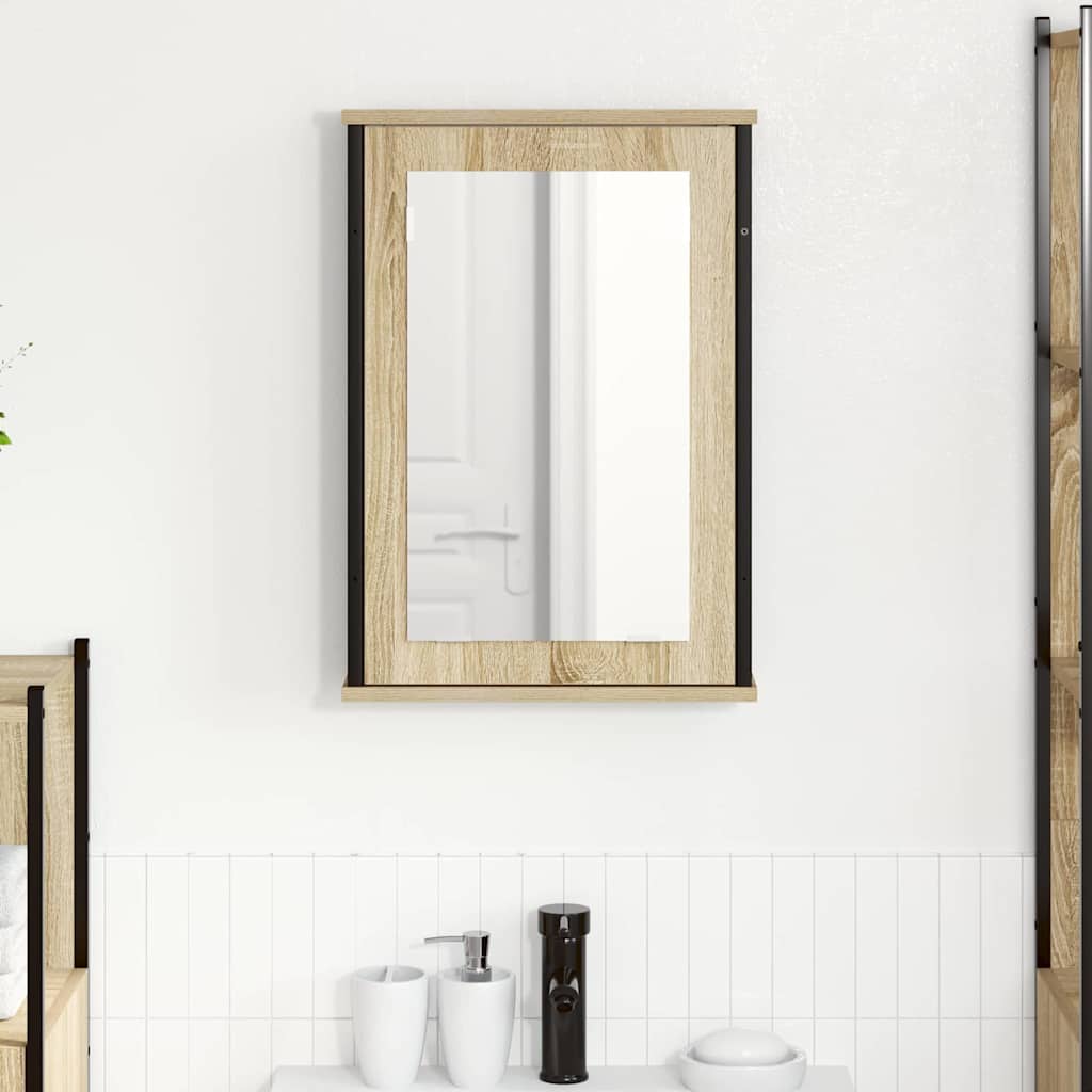 vidaXL Mirror Cabinet Sonoma Oak 42 x 12 x 60 cm Engineered Wood