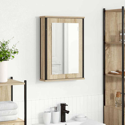 vidaXL Mirror Cabinet Sonoma Oak 42 x 12 x 60 cm Engineered Wood