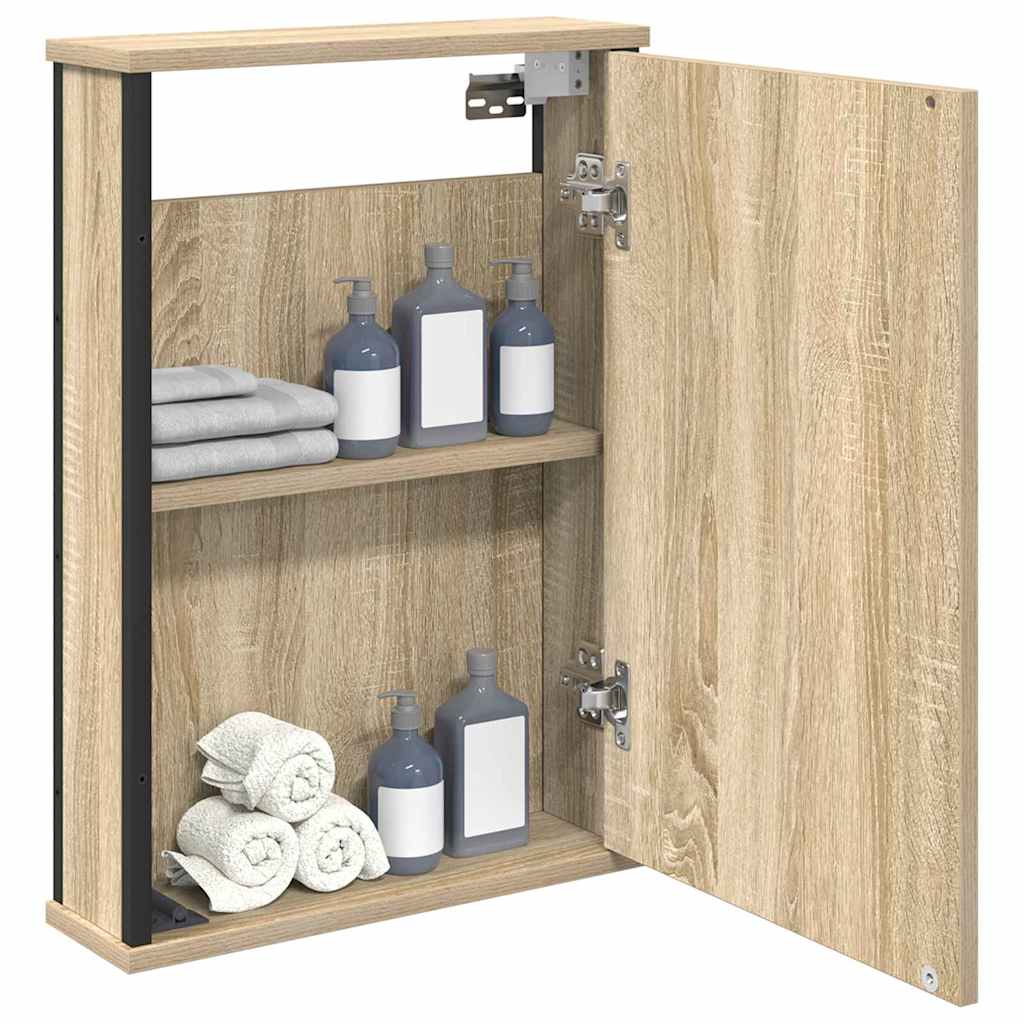 vidaXL Mirror Cabinet Sonoma Oak 42 x 12 x 60 cm Engineered Wood