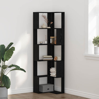 vidaXL Bookcase 5-Tier 50 x 50 x 179 cm Black Oak