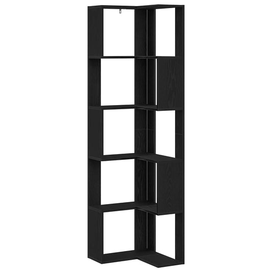 vidaXL Bookcase 5-Tier 50 x 50 x 179 cm Black Oak