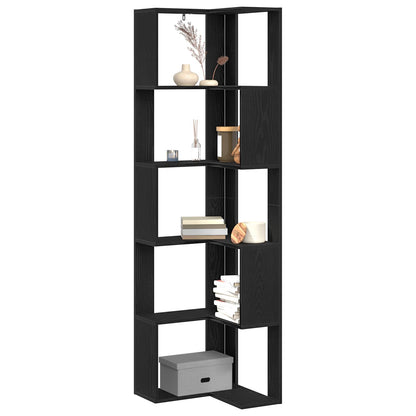 vidaXL Bookcase 5-Tier 50 x 50 x 179 cm Black Oak