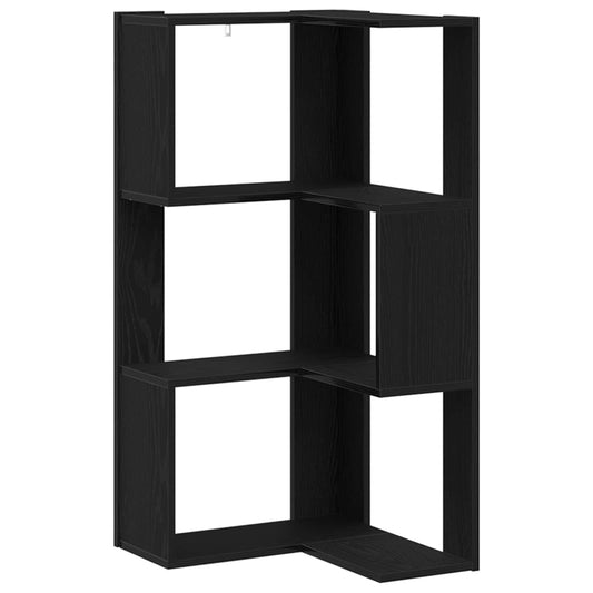 vidaXL Bookcase 3-Tier 50 x 50 x102 cm Black Oak