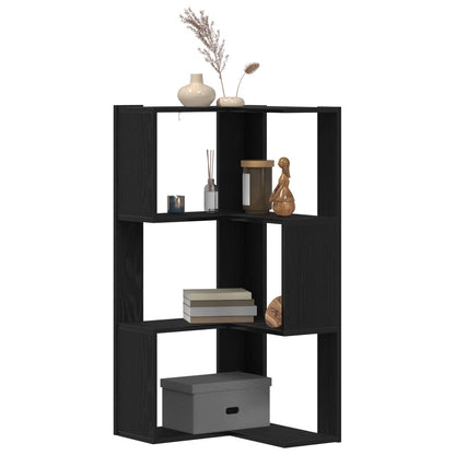 vidaXL Bookcase 3-Tier 50 x 50 x102 cm Black Oak