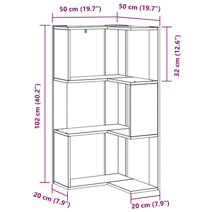 vidaXL Bookcase 3-Tier 50 x 50 x102 cm Black Oak