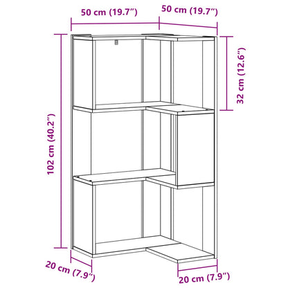 vidaXL Bookcase 3-Tier 50 x 50 x102 cm Black Oak