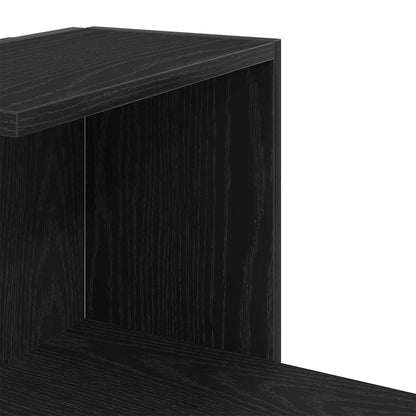 vidaXL Wall Corner Shelf with Shelf Black Oak 36.5 x 36.5 x140 cm