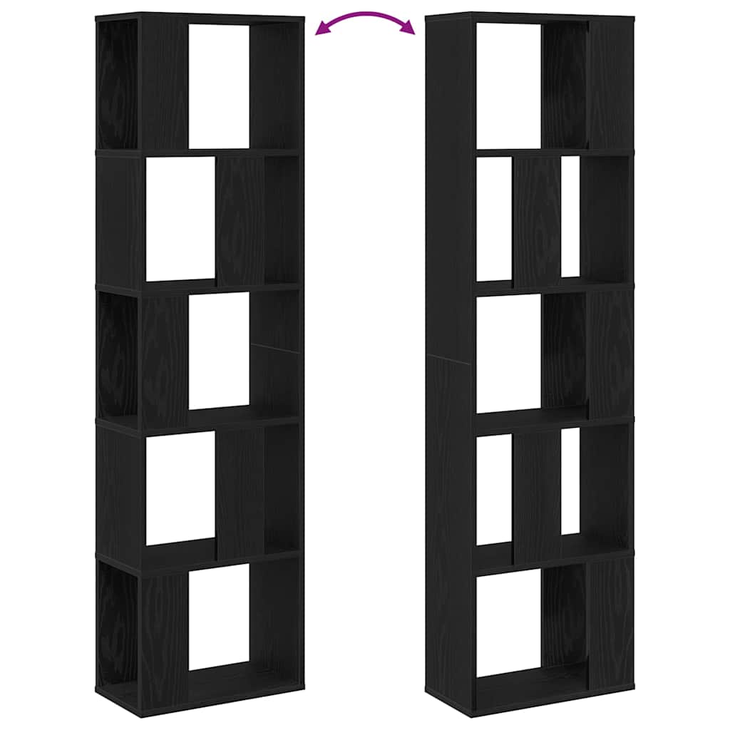 vidaXL Bookcase Black Oak 45 x 23.5 x 162.5 cm