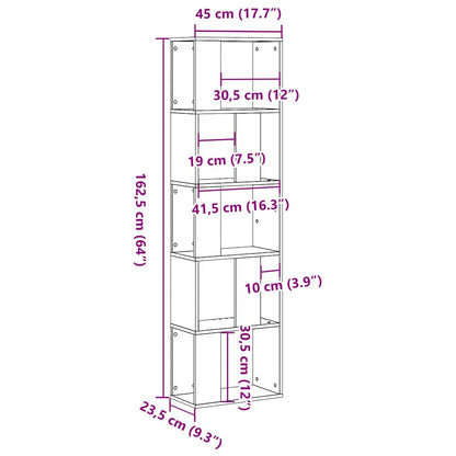 vidaXL Bookcase Black Oak 45 x 23.5 x 162.5 cm
