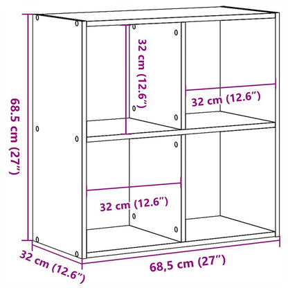 vidaXL Bookcase Black Oak 68.5 x 32 x 68.5 cm