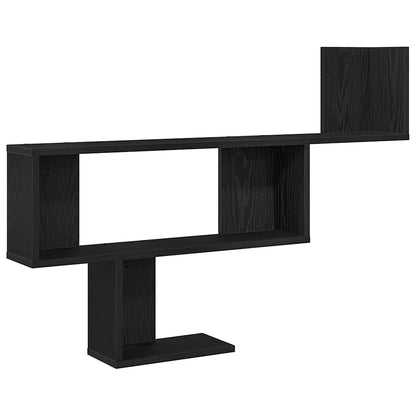 vidaXL Wall Shelf Black Oak 100x15x70 cm Engineered Wood