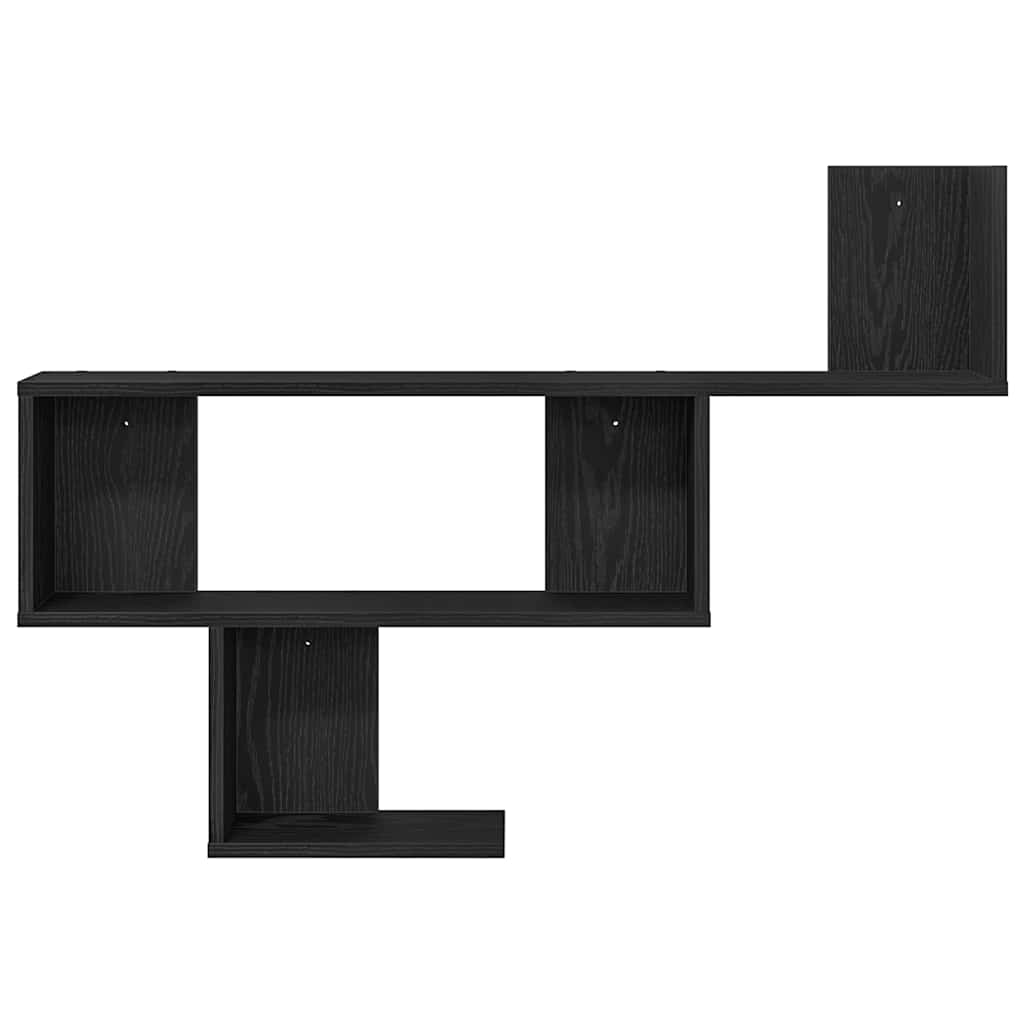 vidaXL Wall Shelf Black Oak 100x15x70 cm Engineered Wood