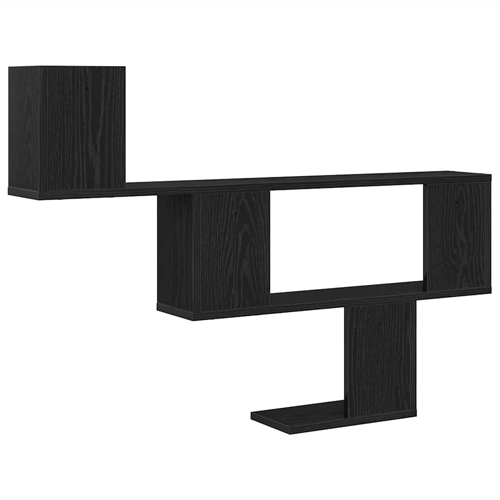 vidaXL Wall Shelf Black Oak 100x15x70 cm Engineered Wood