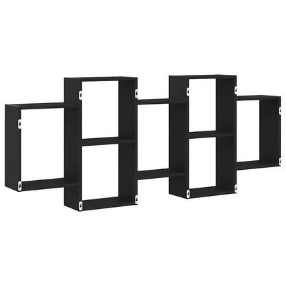 vidaXL Wall Shelf Black Oak 159x18x65 cm Engineered Wood