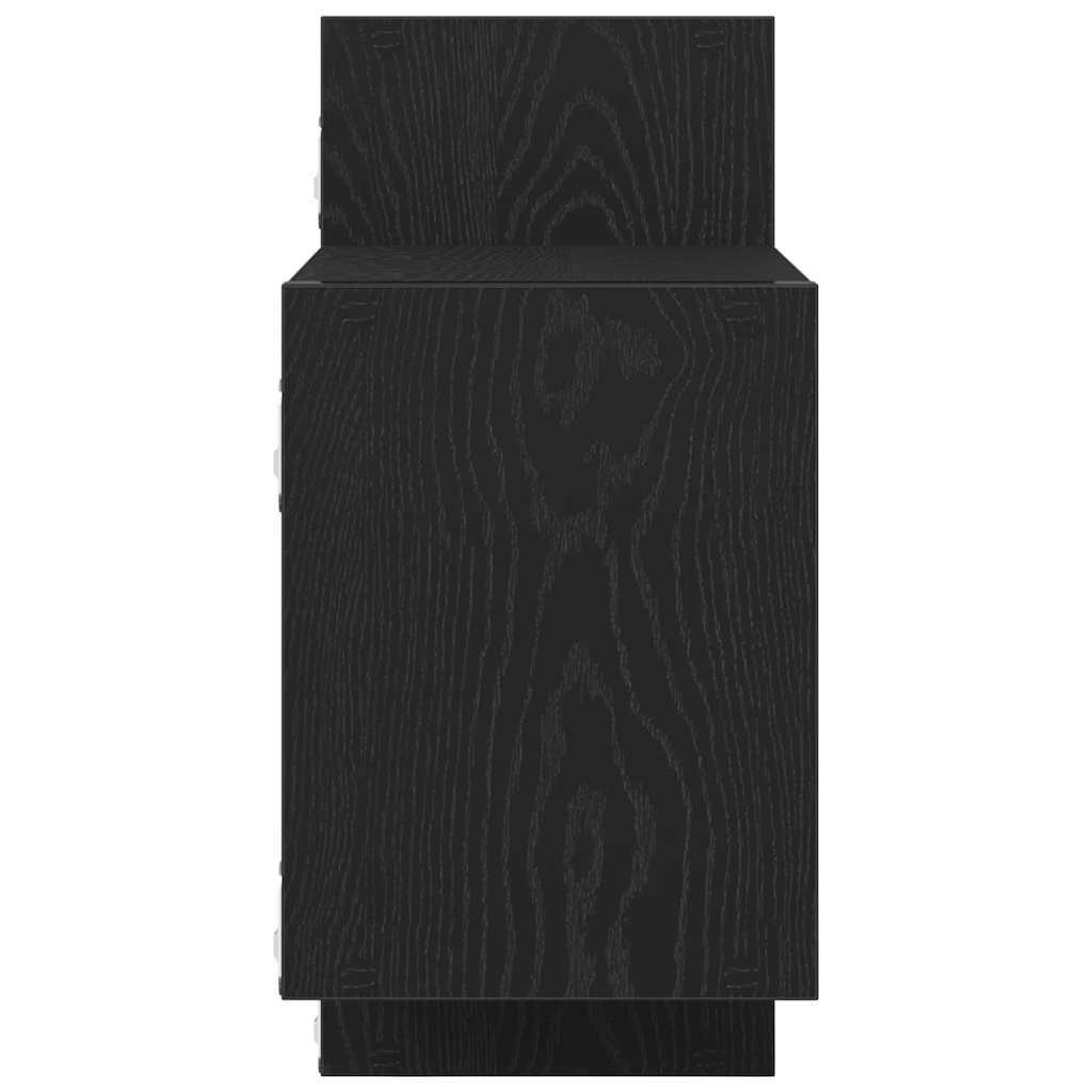 vidaXL Wall Shelf Black Oak 129x18x42 cm Engineered Wood