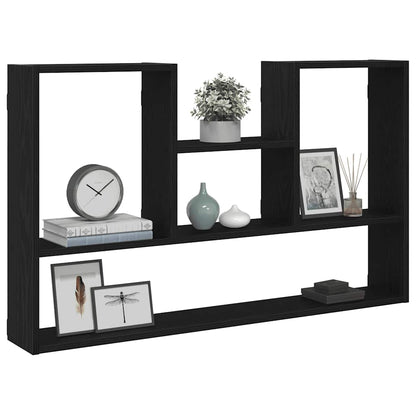 vidaXL Wall Shelf Black Oak 99x15x60 cm Engineered Wood