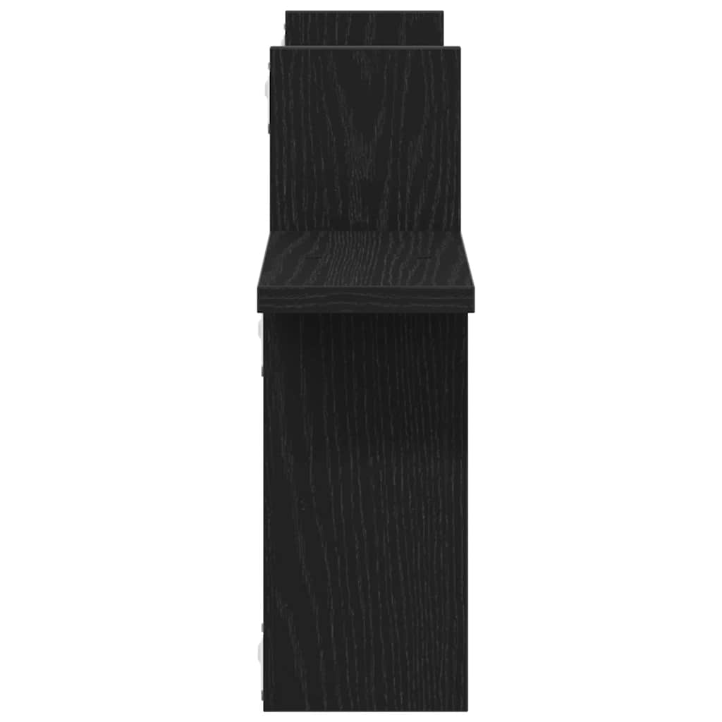 vidaXL Wall Shelves 2 pcs Black Oak 38x12x38 cm Engineered Wood