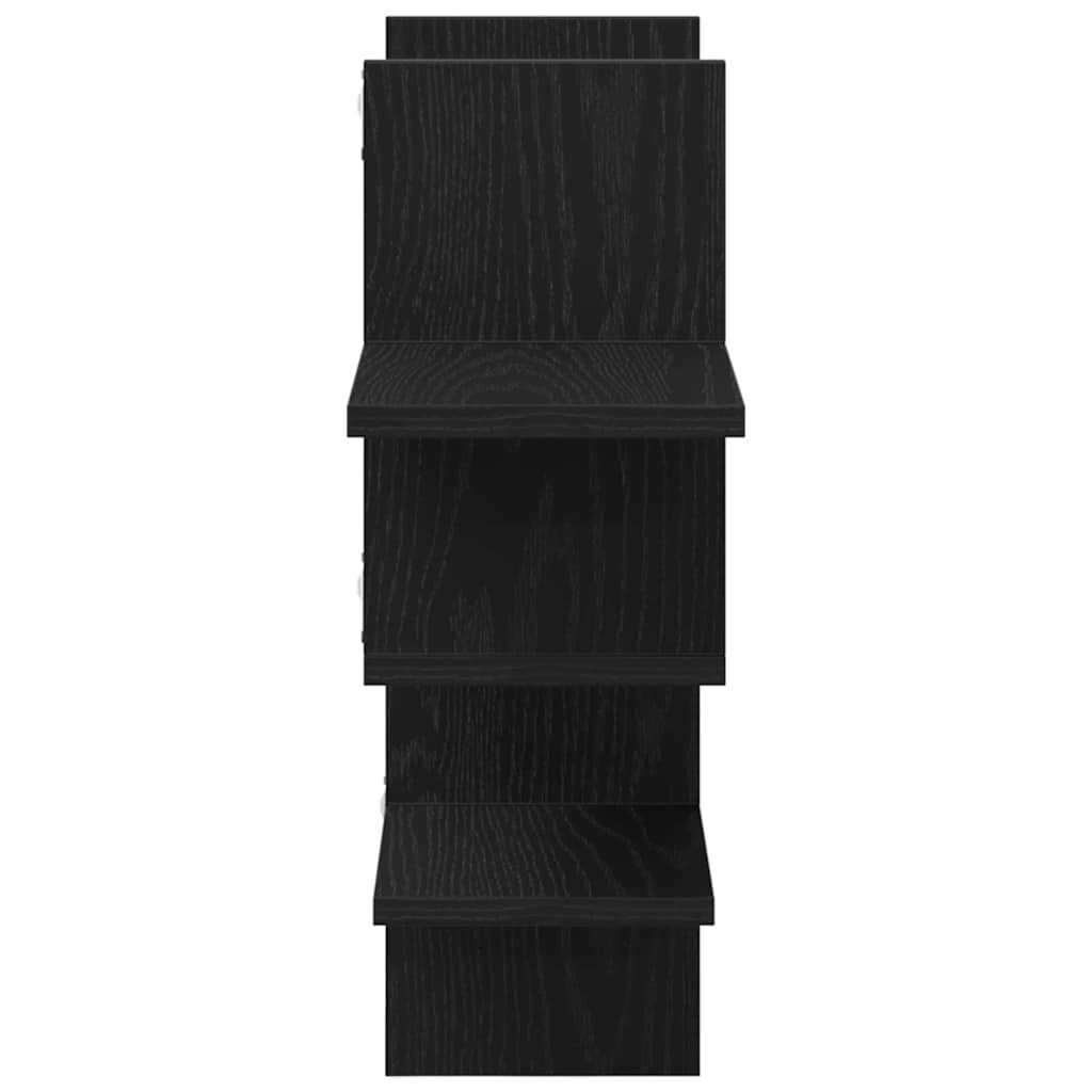 vidaXL Wall Shelf Black Oak 124.5x18x60.5 cm Engineered Wood