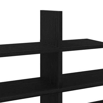 vidaXL Wall Shelf Black Oak 124.5x18x60.5 cm Engineered Wood