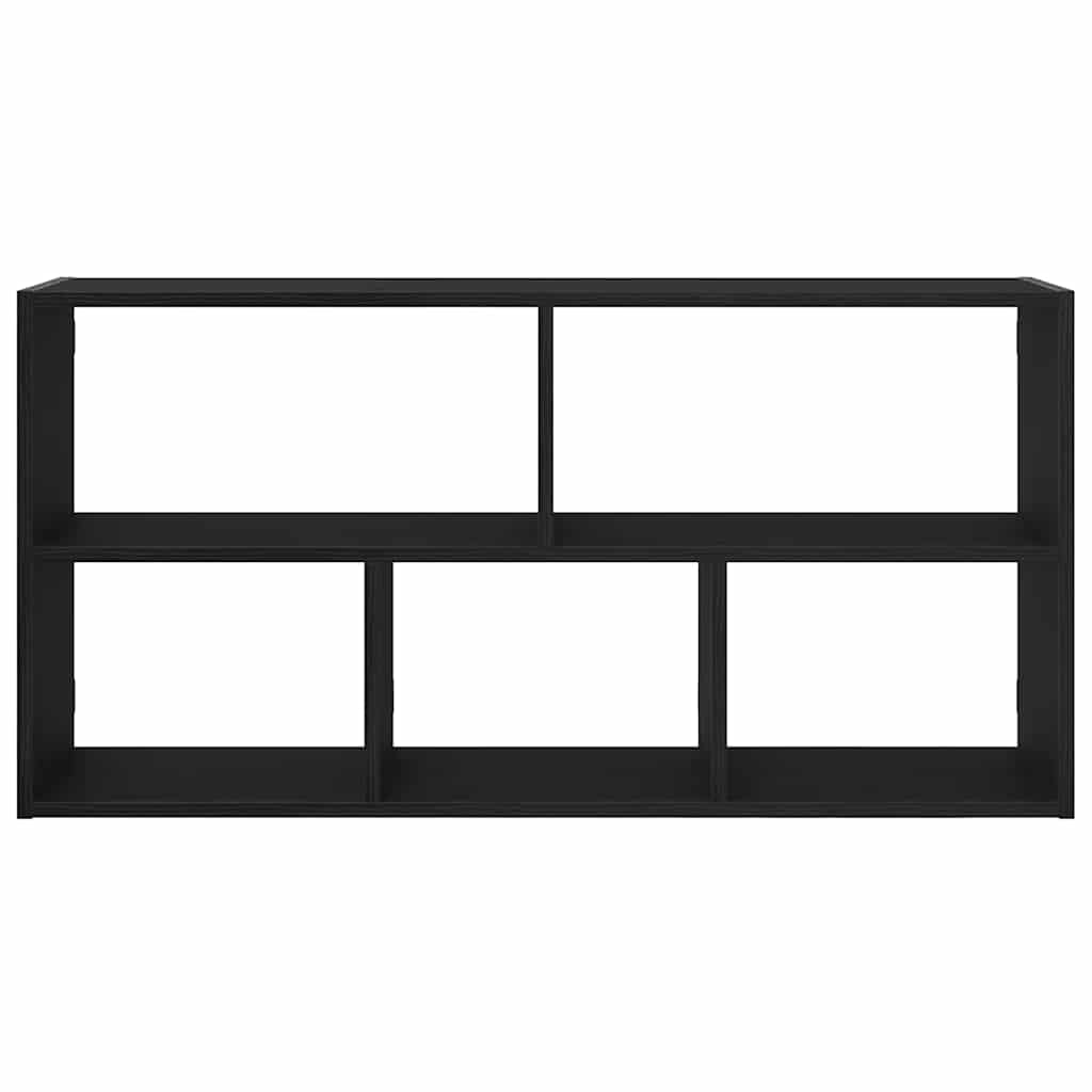 vidaXL Wall Shelf Black Oak 100x25x50 cm Engineered Wood