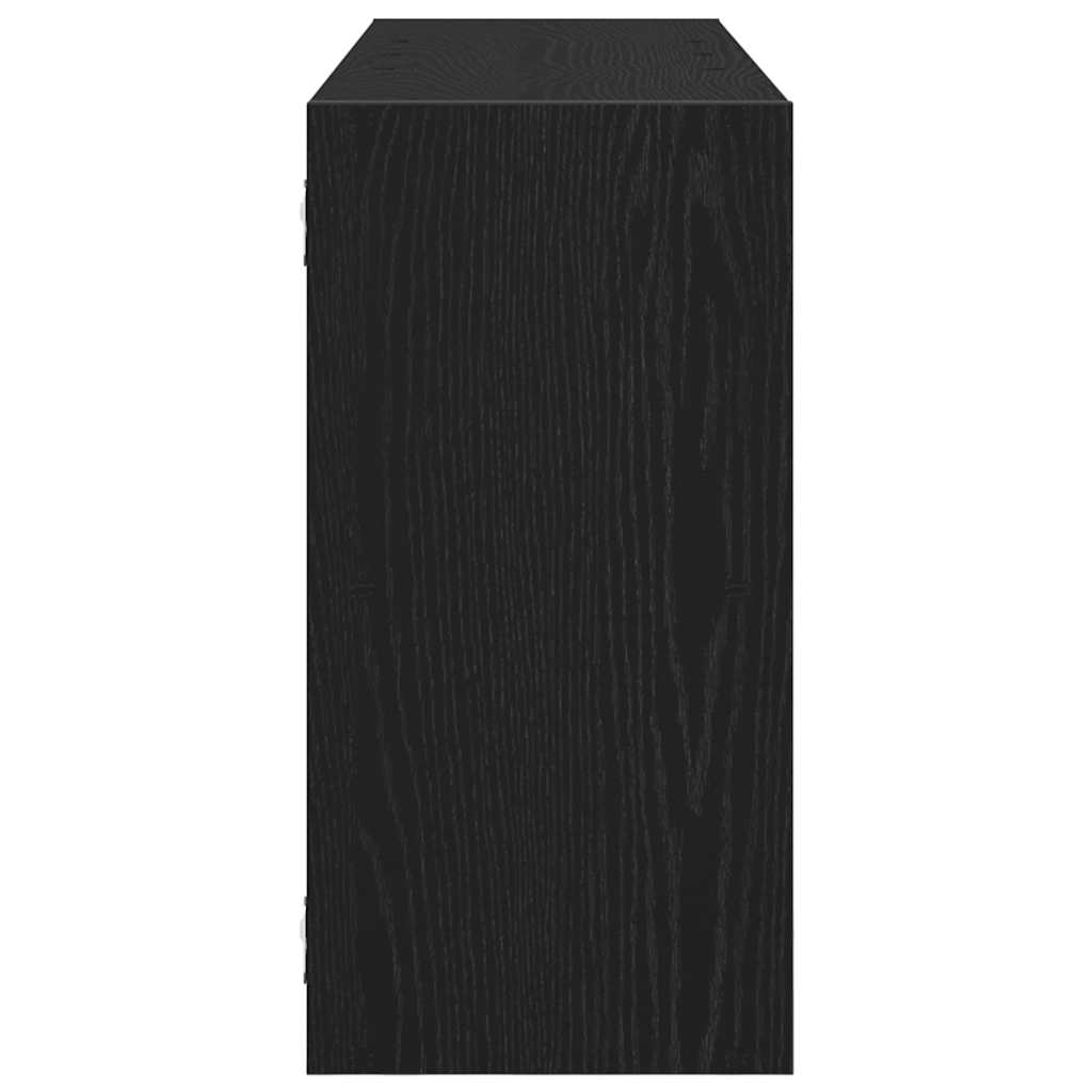 vidaXL Wall Shelf Black Oak 100x25x50 cm Engineered Wood