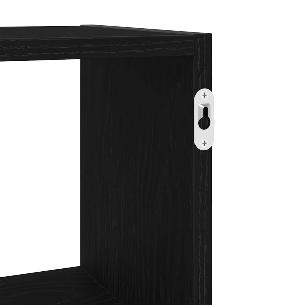 vidaXL Wall Shelf Black Oak 100x25x50 cm Engineered Wood