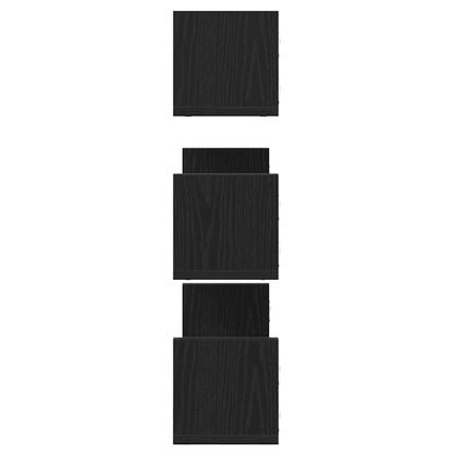 vidaXL Wall Shelves 3 pcs Black Oak 58x18x18 cm Engineered Wood