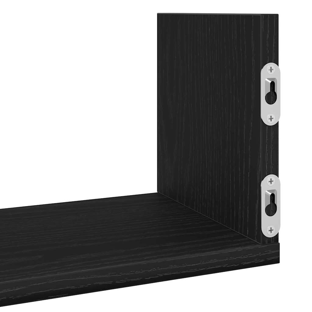 vidaXL Wall Shelves 3 pcs Black Oak 58x18x18 cm Engineered Wood