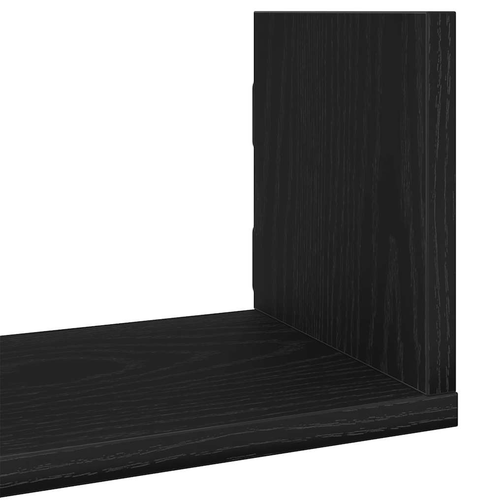 vidaXL Wall Shelves 3 pcs Black Oak 80x18x18 cm Engineered Wood