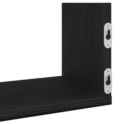 vidaXL Wall Shelves 3 pcs Black Oak 80x18x18 cm Engineered Wood