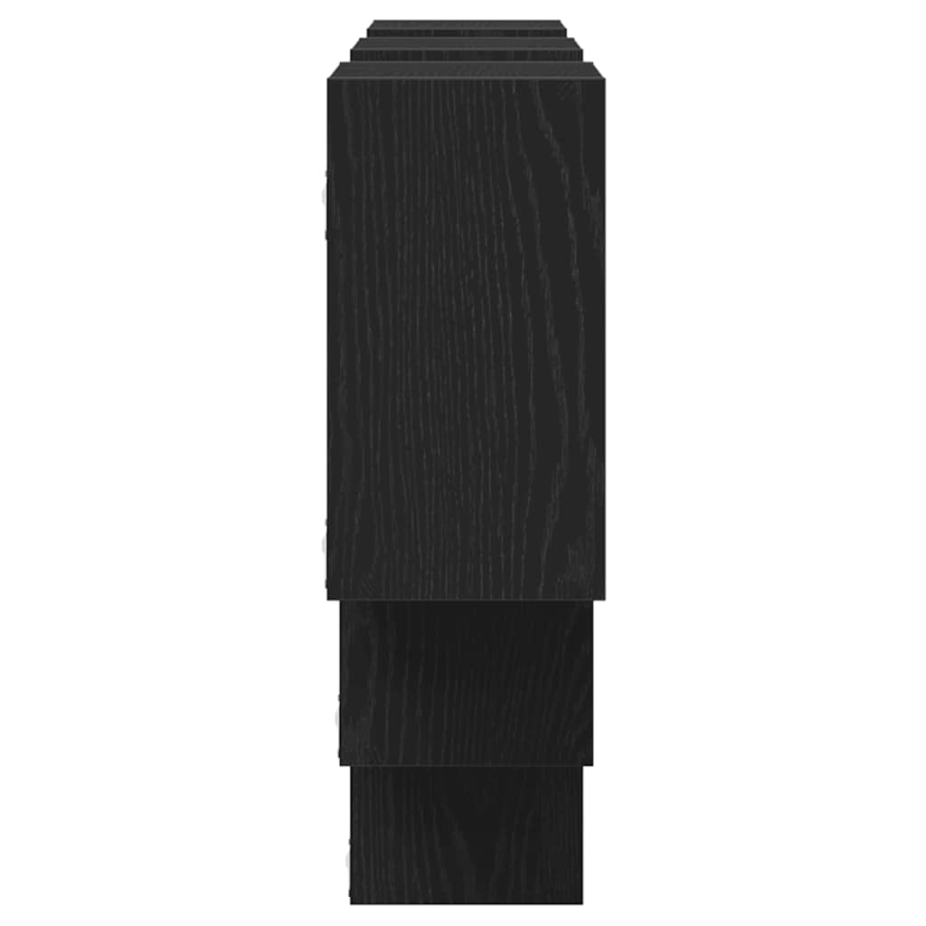 vidaXL Wall Shelf Black Oak 159x18x66 cm Engineered Wood
